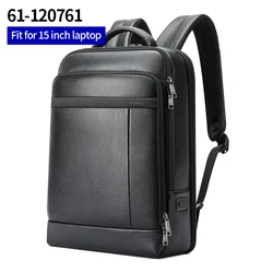 Bopai OEM BSCI premium custom logo multifunctional luxury usb charging bagpack for 15.6 inch laptop genuine leather backpack men