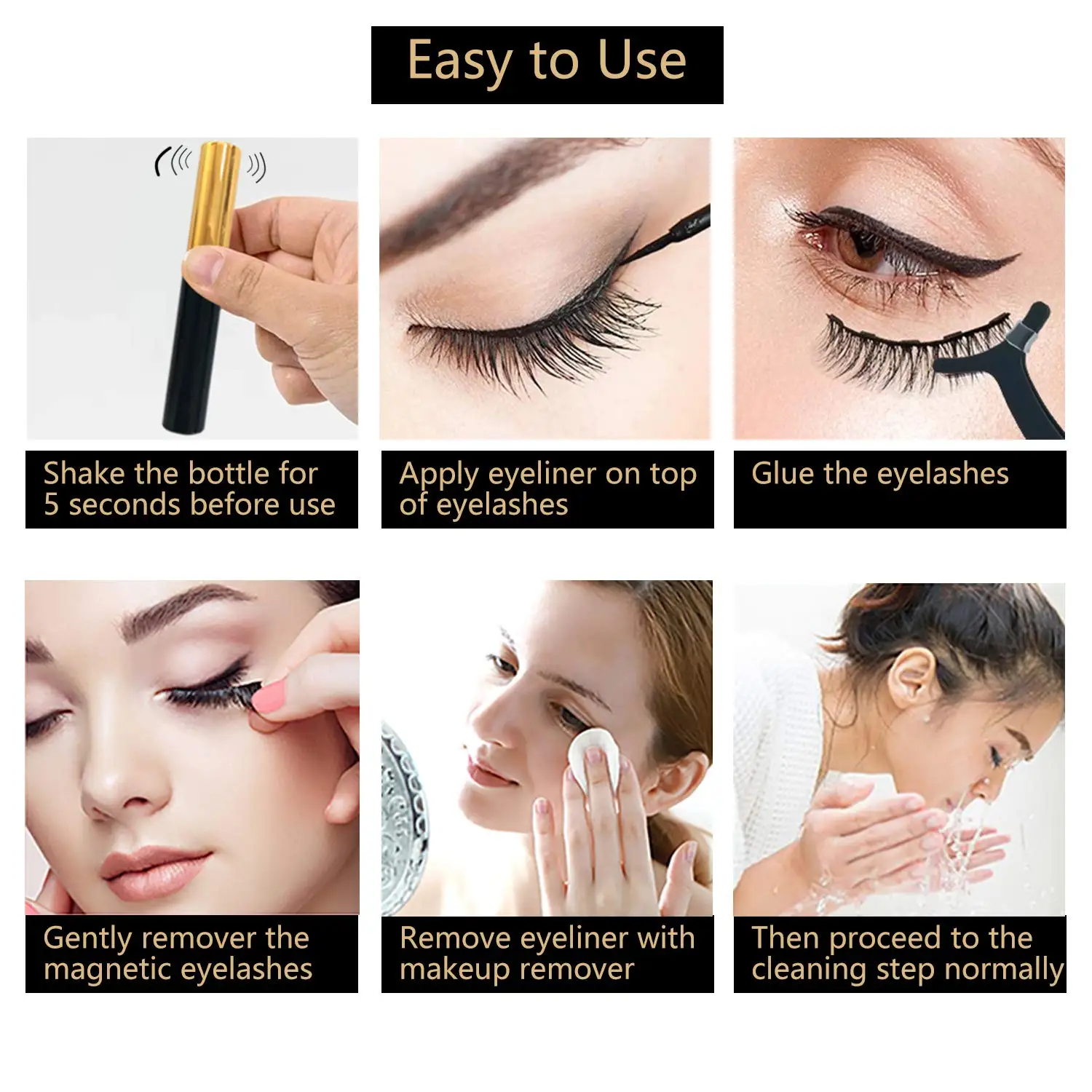 Custom Logo Magnetic Liquid Eye Liner Your Own Brand Private Label Waterproof Adhesive Magnetic Eyeliner Magnetic Liner Pen