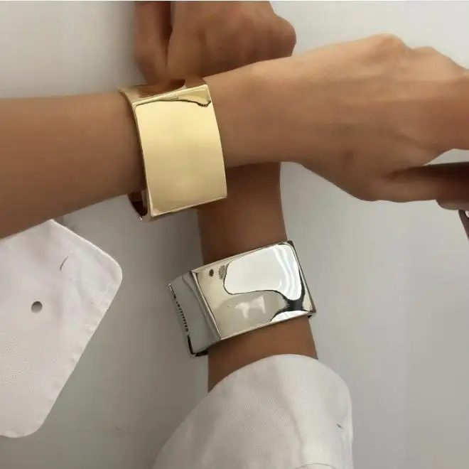 Forever Young Fashion Jewelry Bracelets & Bangles Gold Chunky Simple Exaggerated Smooth Chunky Rectangle Geometric Bangle Cuff