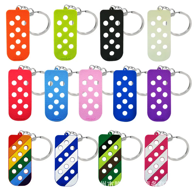 EVA design Custom star keychain Wholesale with Hole color Star Silicone Key Ring 2D Rubber shoe charms DIY Personalized KeyChain