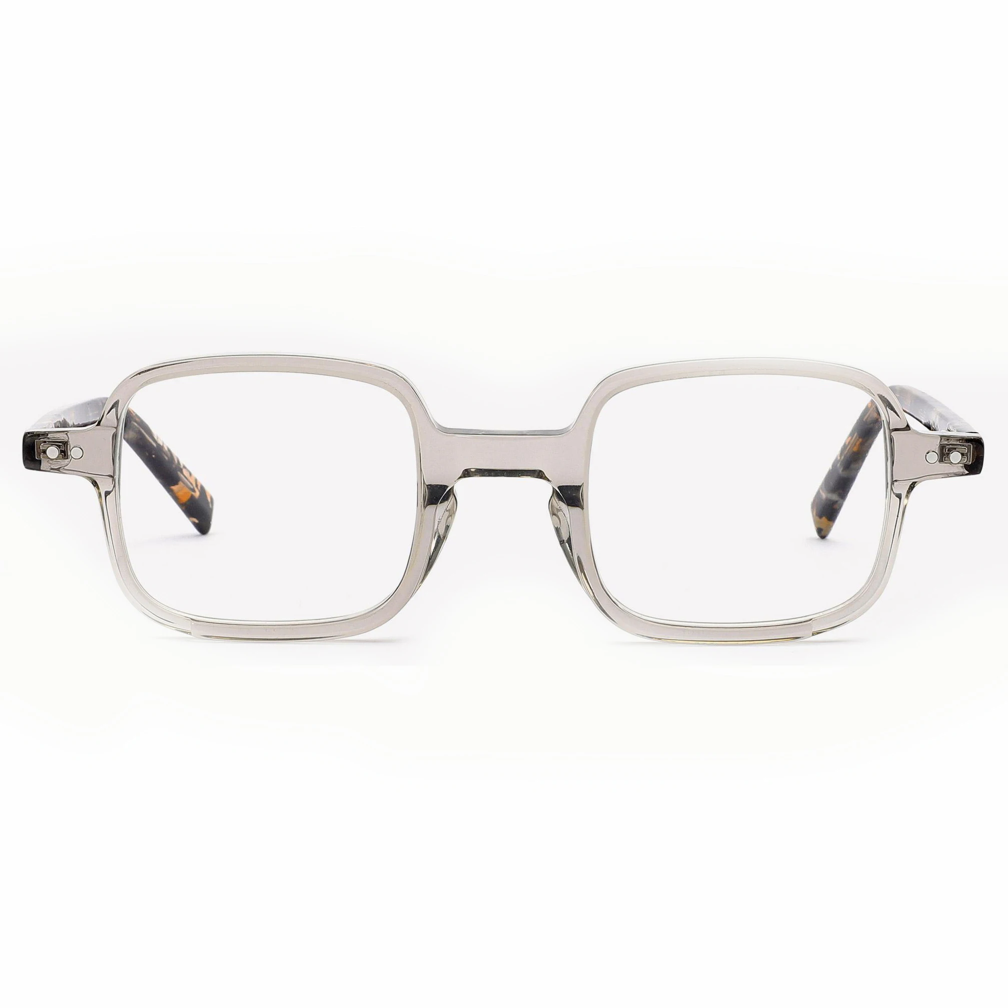 Retro Rectangle 0.74 TAC Polarized Acetate and Metal Clip on Sunglasses Shades Custom Logo