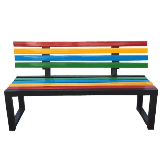 High Quality Modern Outdoor Public Park Metal Steel Solid Garden Patio Wooden Bench