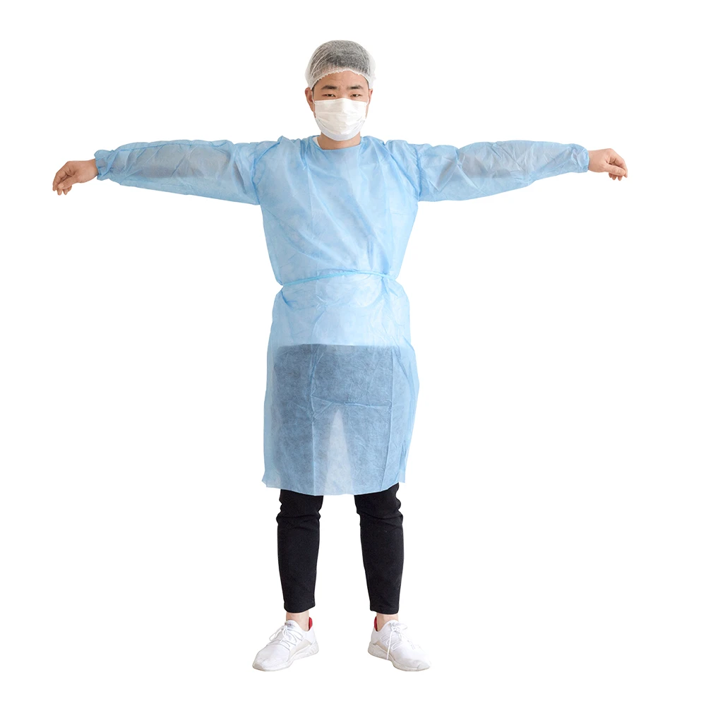 
Breathable Hospital Uniforms Sms Disposable Medical Lab Coat Non Woven Isolation Gown 