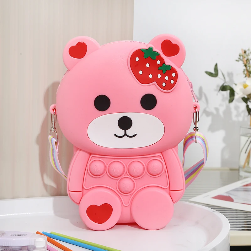 Bear Silicone Bag Cute Rat Killer Pioneer Oblique Bag New Fashion Girl Cartoon Wallet