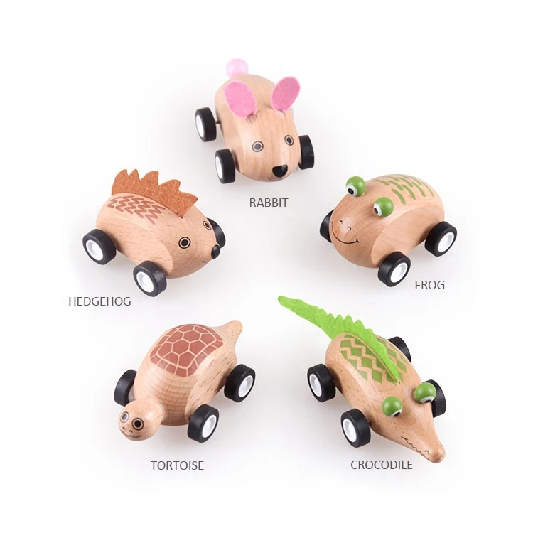 UDEAS kids early educational Children Colorful Cartoon Baby animals wooden small toys