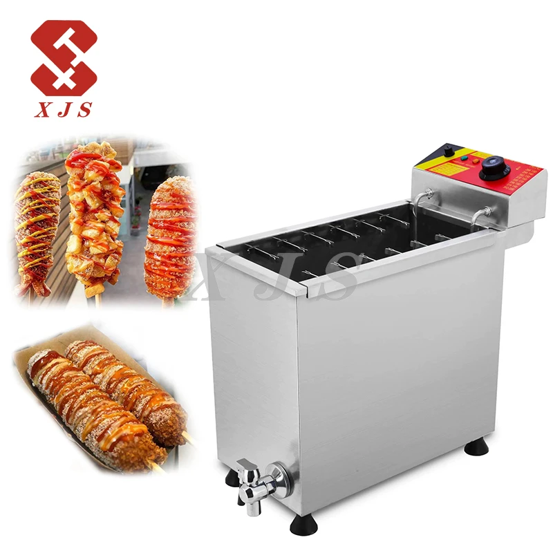 Commercial Korean Cheese Hot Dogs Sticks Mozzarella Hot dog machine corn dog deep fryer machine for sale