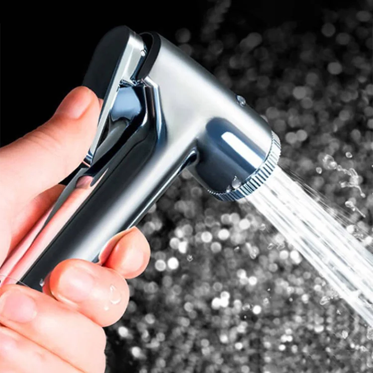 Bathroom Hygiene Washing Faucet Chrome Plastic Shattaf Spray Machine Handheld Bidet Sprayer for Toilet
