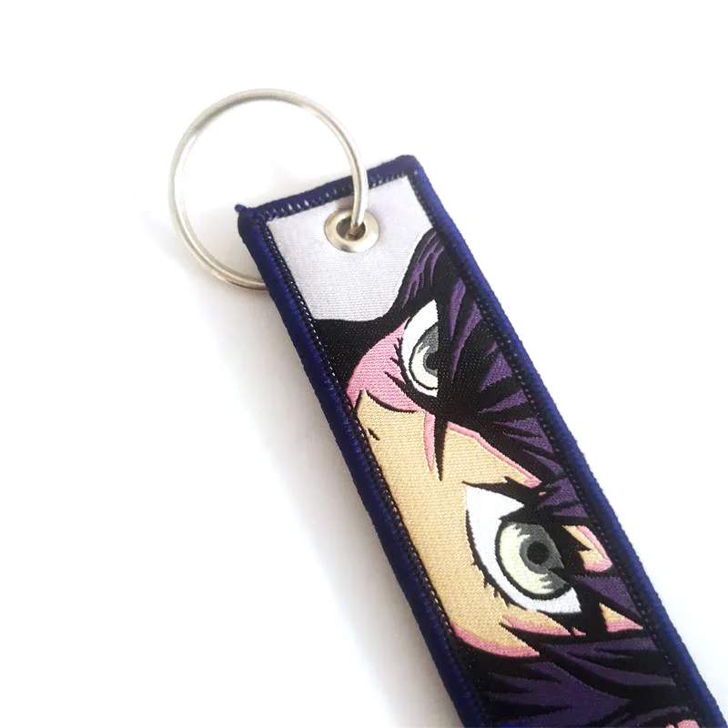 Daqido Custom Made Fabric Woven Embroidery Key Chains Key Rings Luggage Anime Jet Tags Letter Charms Kawaii Keychain