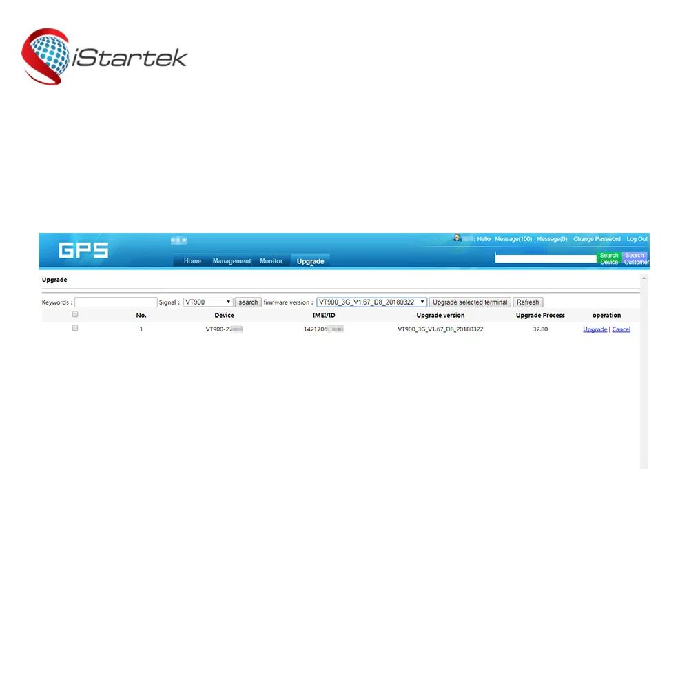  Платформа iStartek для бесплатного веб-отслеживания серверов GPS и платформы
