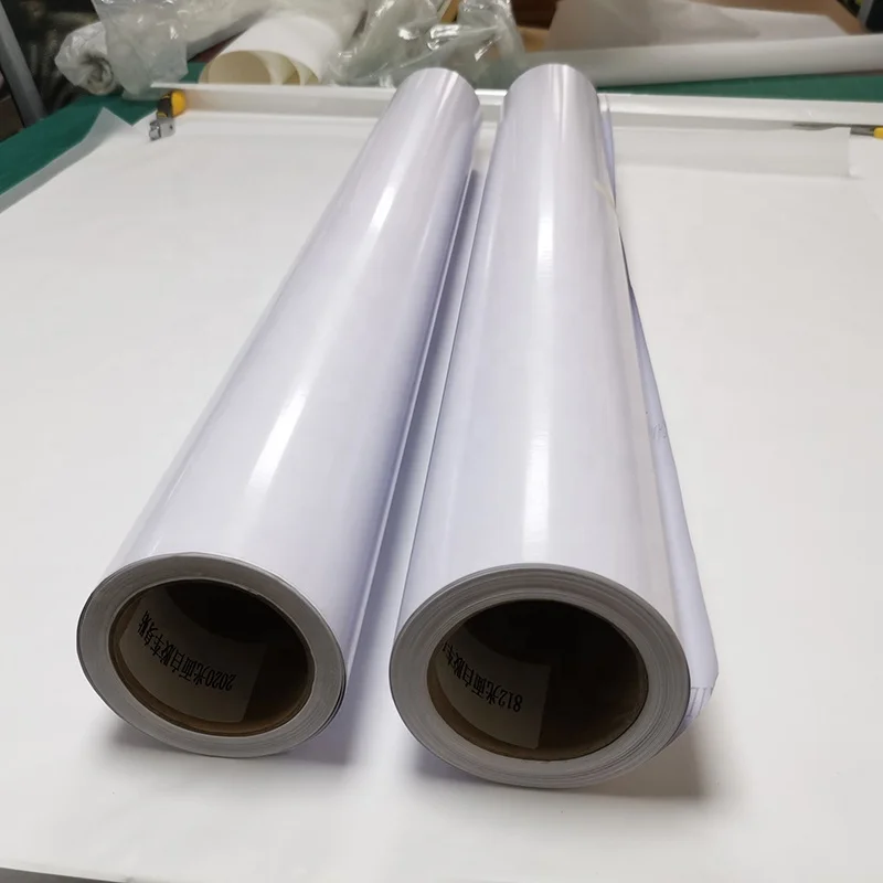 140gsm White Black glue Eco Solvent Printing Glossy PVC Print Adhesive Car Wrap Vinyl Sticker Self Vinyl Roll