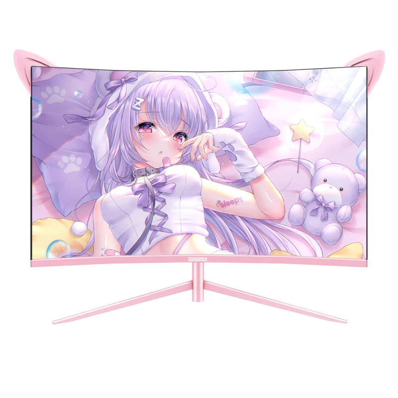 Оптовая продажа из Китая персонализированный настольный компьютер Full HD 1K 27 дюймов 1080P HDR USB VA изогнутый игровой ПК с Nvision экран 144 Гц розовый монитор для