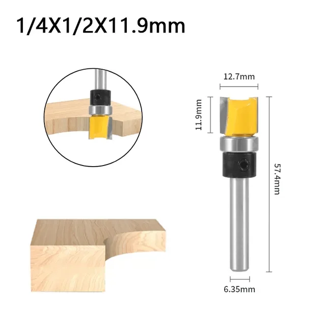 RCT Long Neck Round Nose Router Bit Woodworking Solid Carbide Milling Cutters Round Bottom Bit Tideway Core Box Router Bit