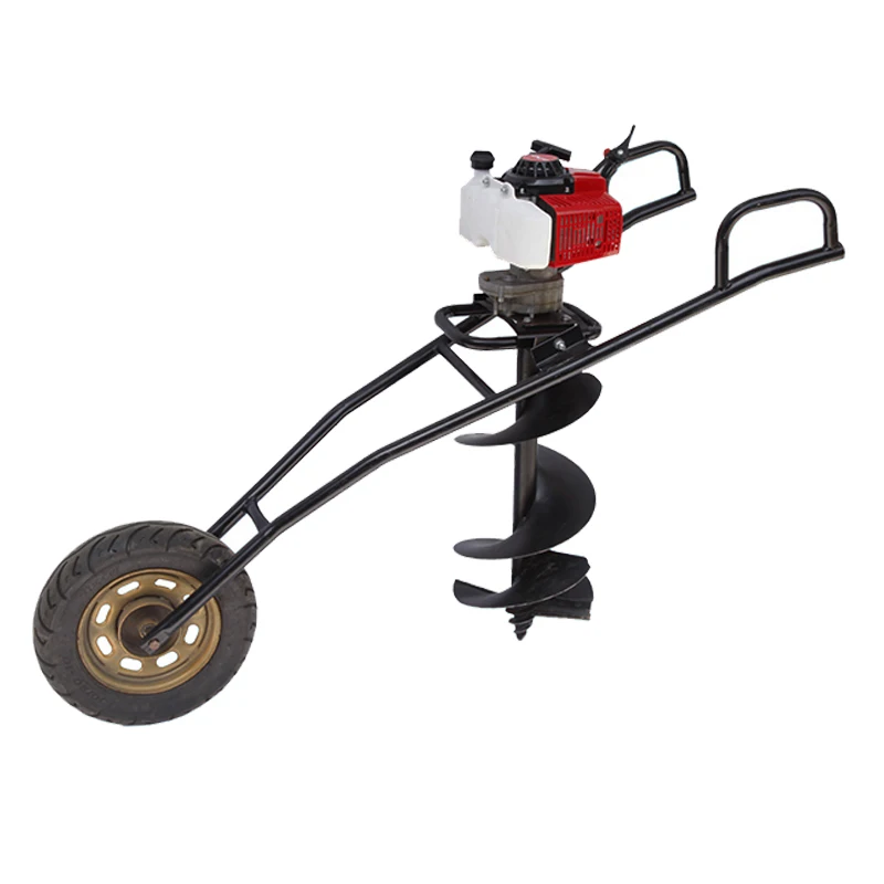 2 Stroke Most cost-effective powerful Earth Auger Machine 63CC plant trees Trolley Auger  Hole digger
