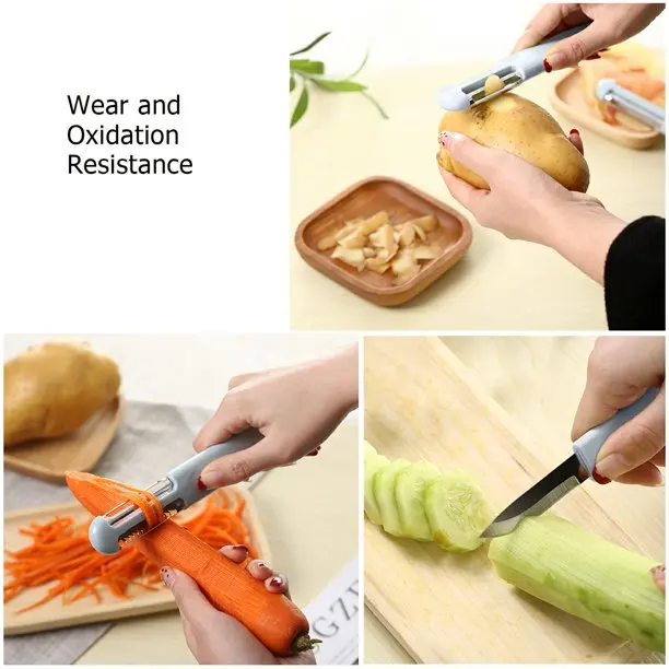 3-in-1 Vegetable Tool Potato Peelers Stainless Steel Kitchen Gadget Multifunctional Kitchen Peeler for Vegetables