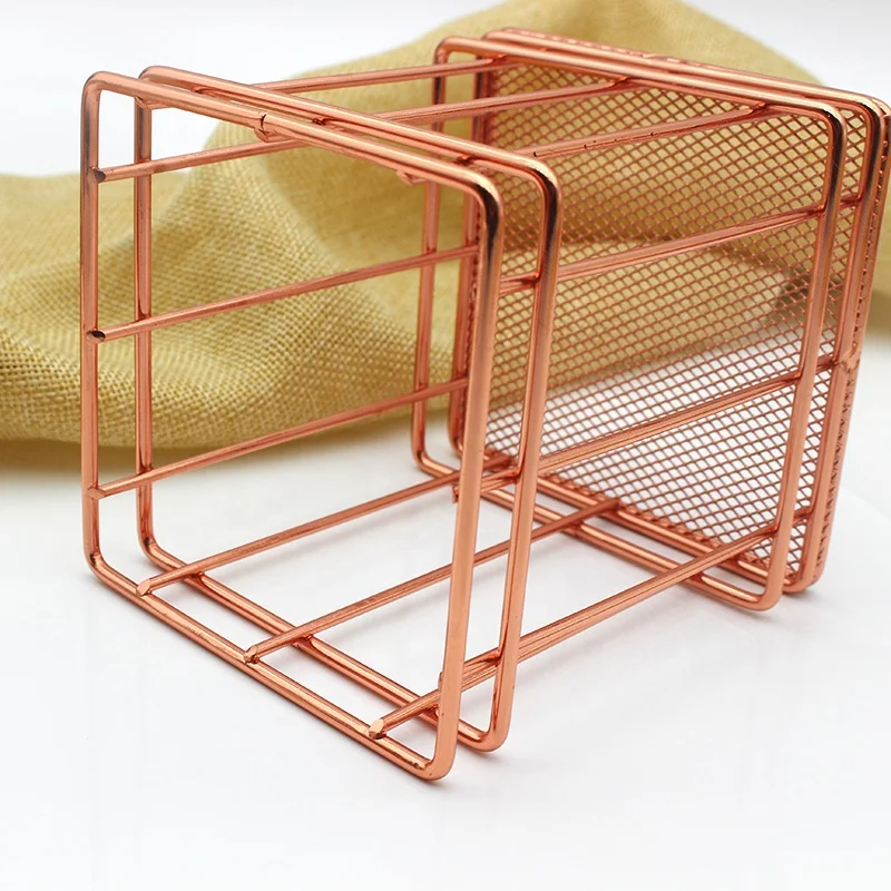 Desktop Metal Iron Wire Pen Holder  Office Storage Pen Container Home Makeup Brush Holder