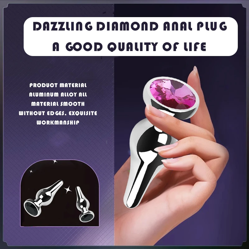 Sexbay Metal Anal Plug Different Sizes Circular Cone With Diamond Bottom For Anal Pleasure Dazzling Diamond Factory Price