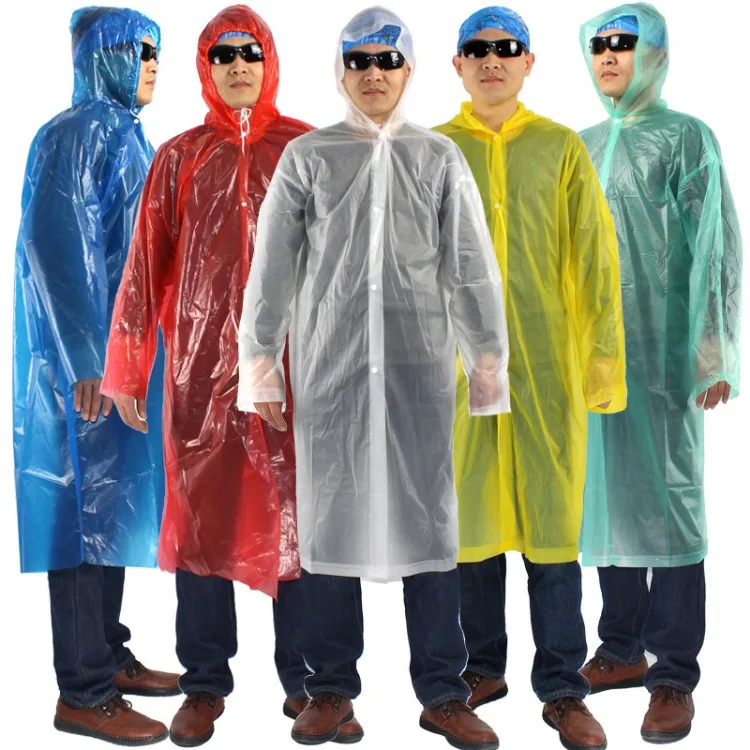 Portable Disposable Poncho Raincoats for Men Women Rain Poncho Emergency Fisherman Rain Coat