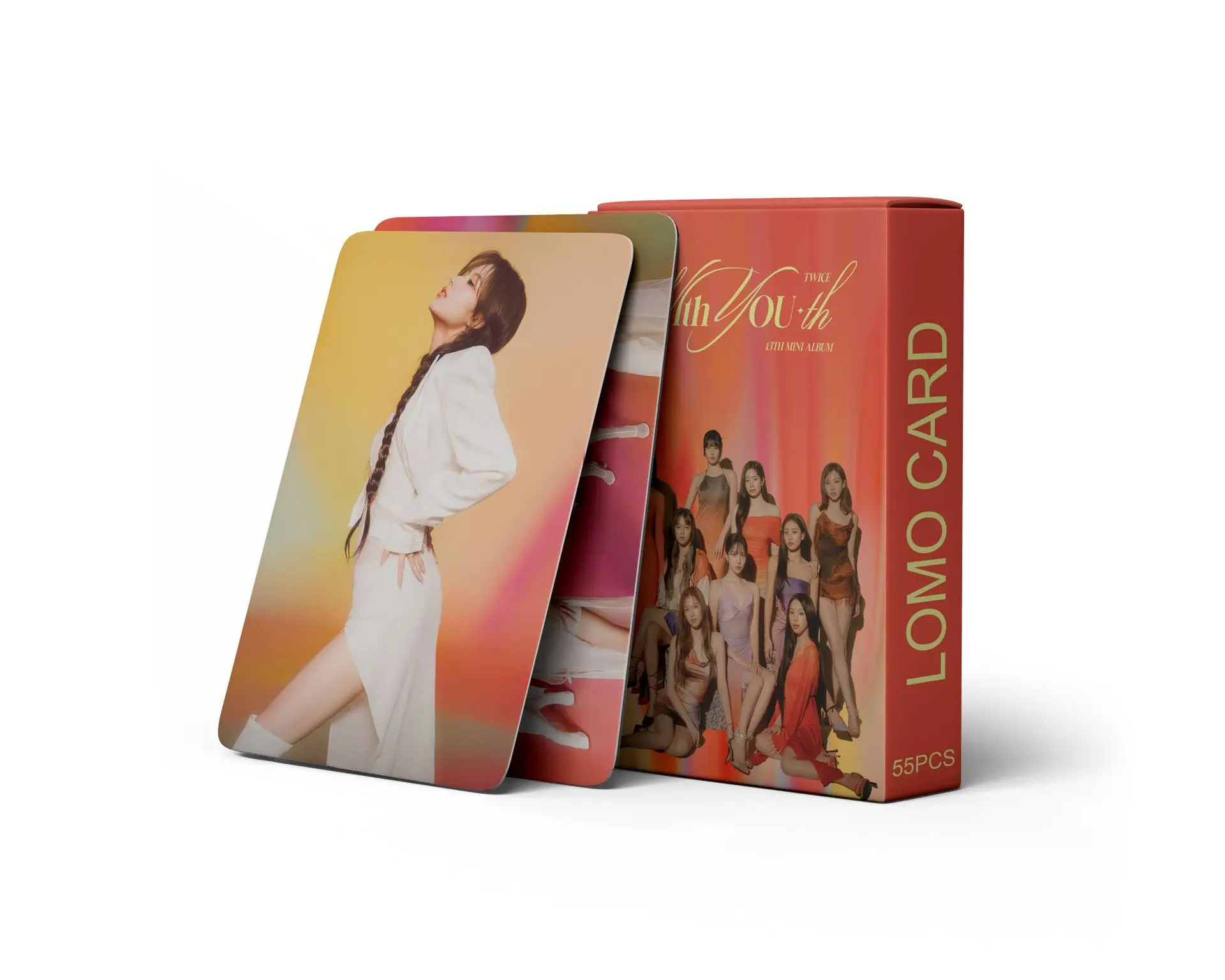 Paper Crafts KPOP TWICE With You-th Album Boxed 55Pcs/Set Chaeyoung Mina Nayeon Lovely Selfie Two Side Lomo Card Fans Collection