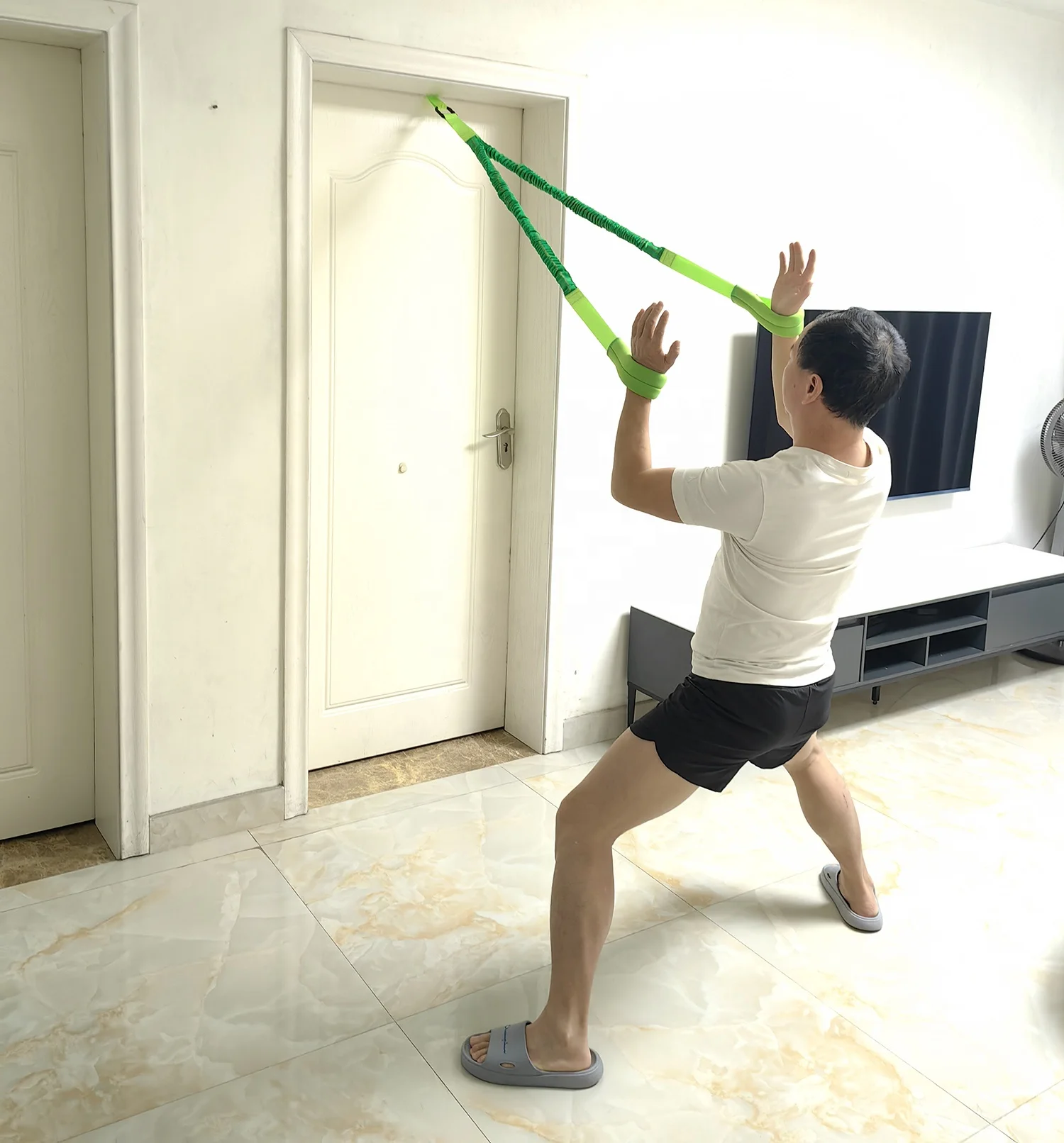 Gymarts adjustable padded handle resistance tube for workout