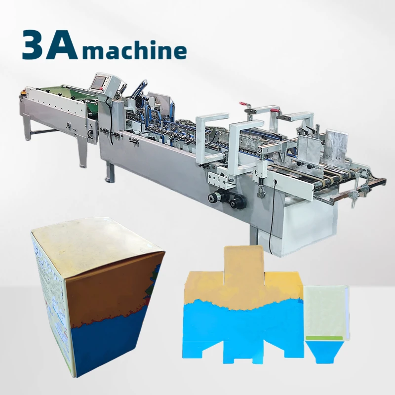 3ACQ!580E folder gluer machine cigarette boxautomatic 6 corner box folder gluer machine semi automatic press type folder gluer m