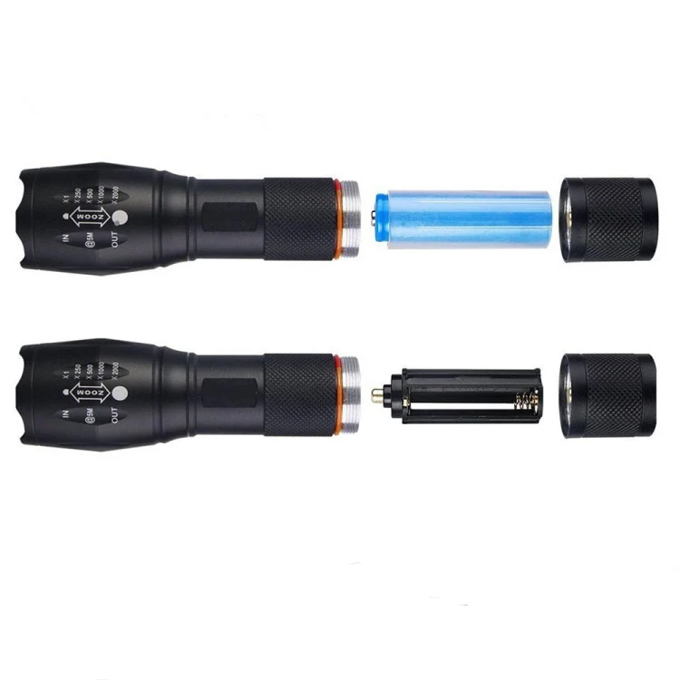 High power CREE-T6 LED ZOOM rechargeable Tactical flashlight Rechargeable Bright LED camping torch