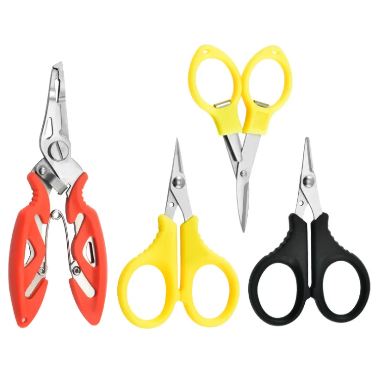 Amazon hot folding scissors stainless steel plastic shear handle small portable fishing scissors for Travel