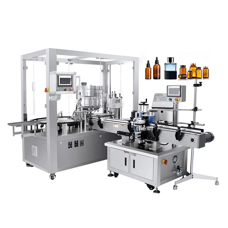 Double-head paste filling capping labeling machine Cosmetic honey mass production filling capping labeling machine line