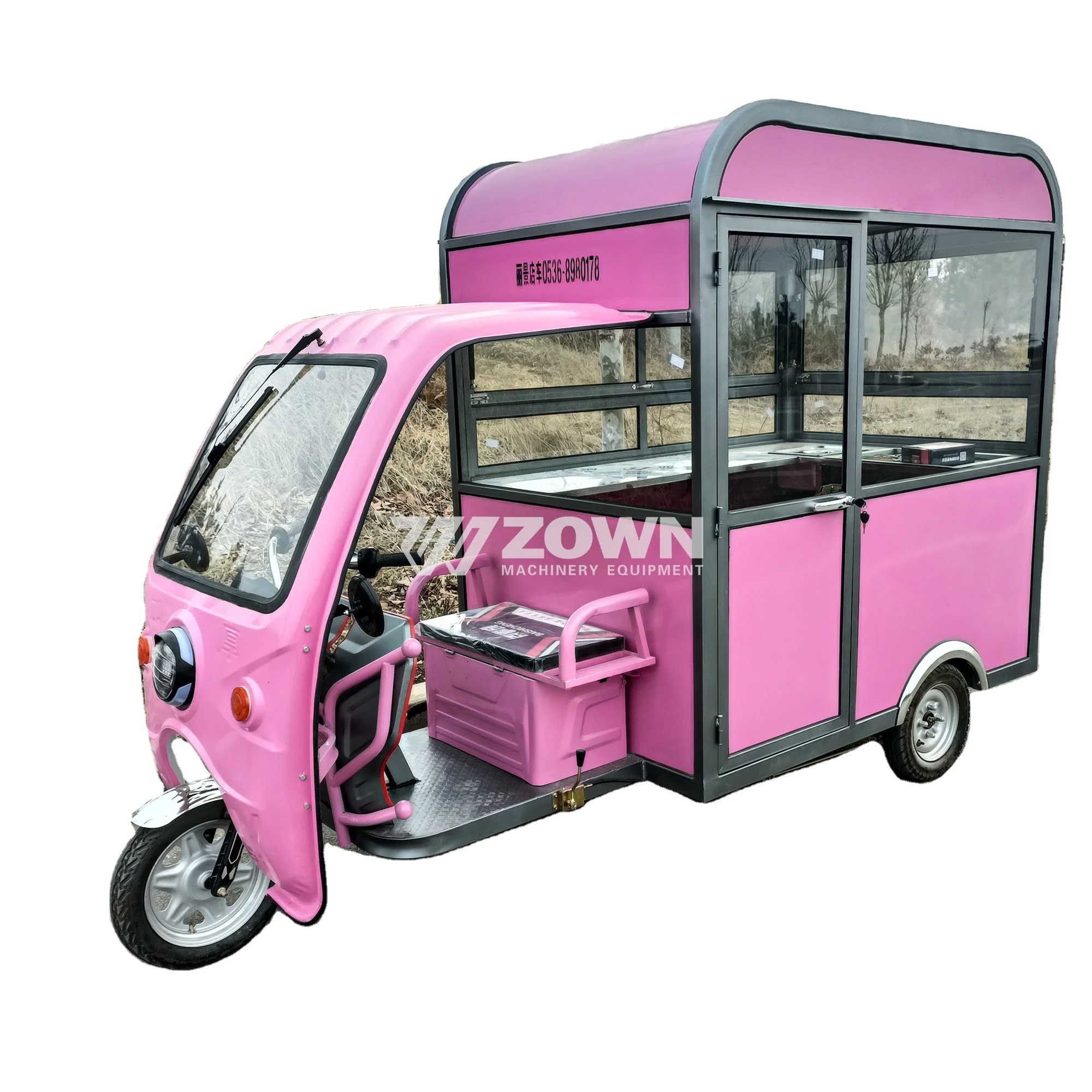 Новейшая модель 2024 года индивидуальный цвет и размер трёхколёсный фургон для еды множество цветов электрический фудтрак