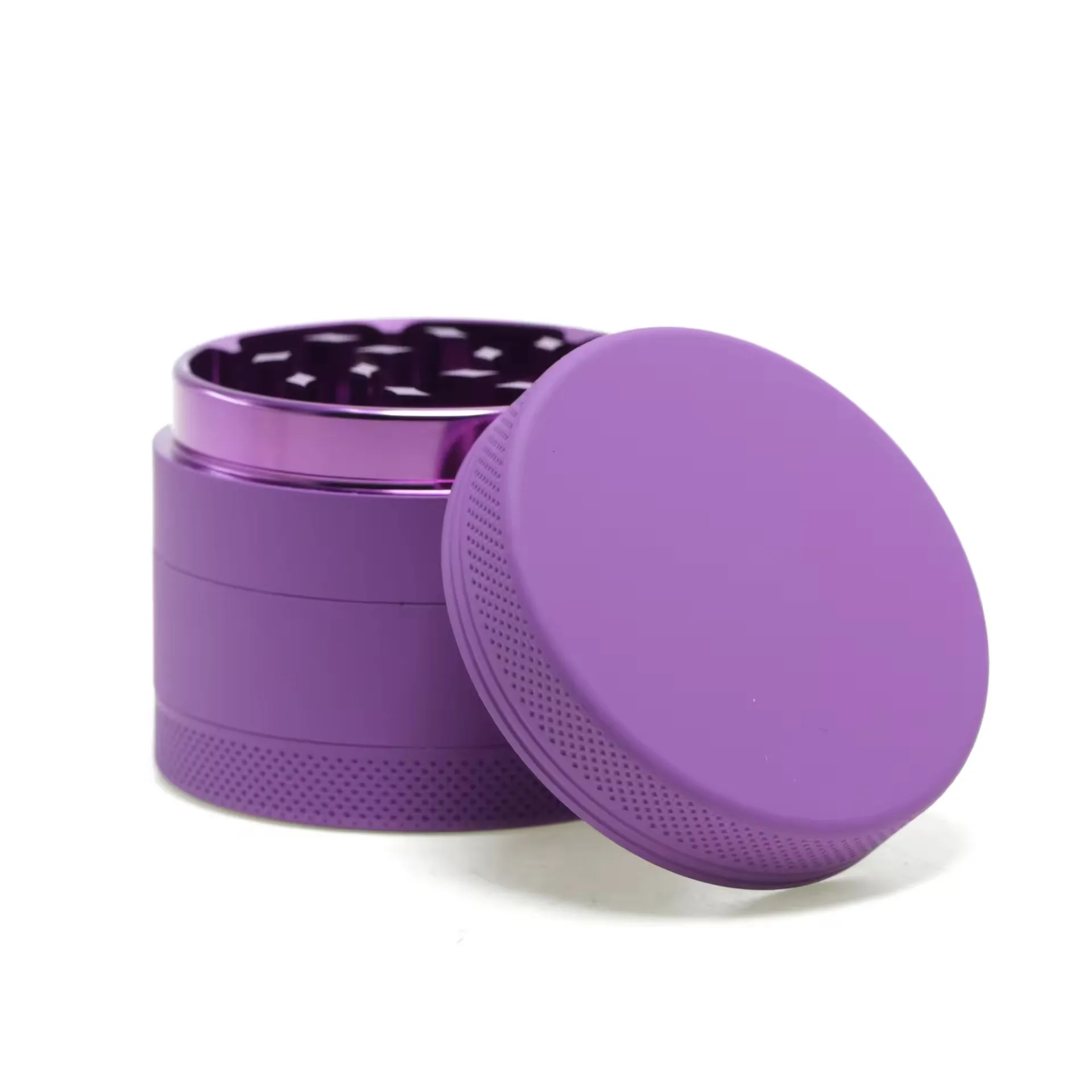 Wholesale  Aluminum Alloy Tobacco Grinder Diameter 63MM Four Layers Herb rubber paint metal ceramic herb grinder