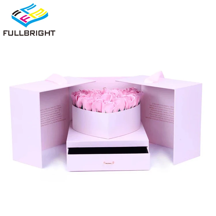 Custom Handmade Rigid Paper Beautiful Eternal Flower Small Gift Box with Lid Paper Box For Flower