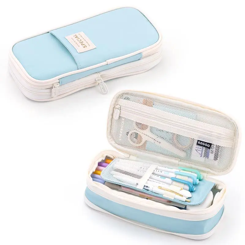 Large Capacity Simple Dirty-resistant Pencil case Creative Multi-functional Waterproof Double-layer Pen case