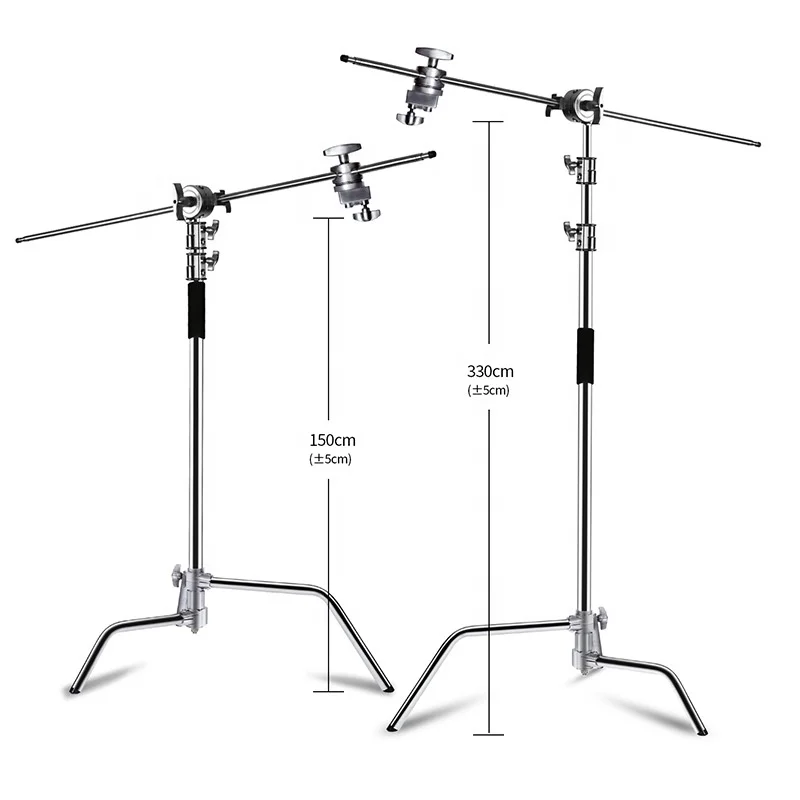 3.4m professional flexible video camera tripod photography c stand light stand with arm, wheels