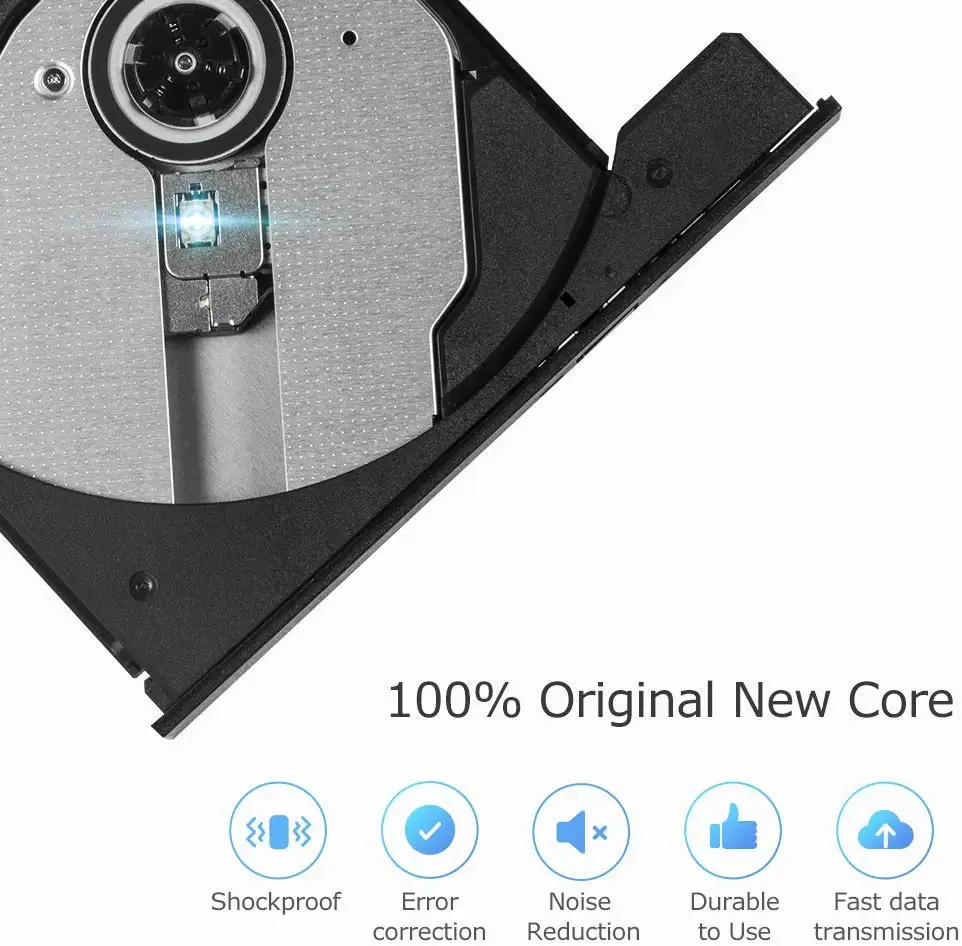  Портативный внешний привод Raycue для CD/DVD Type C USB 3