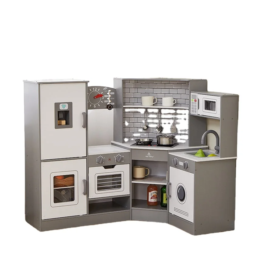 2023 new design kids kitchen toy One-piece corner kitchen