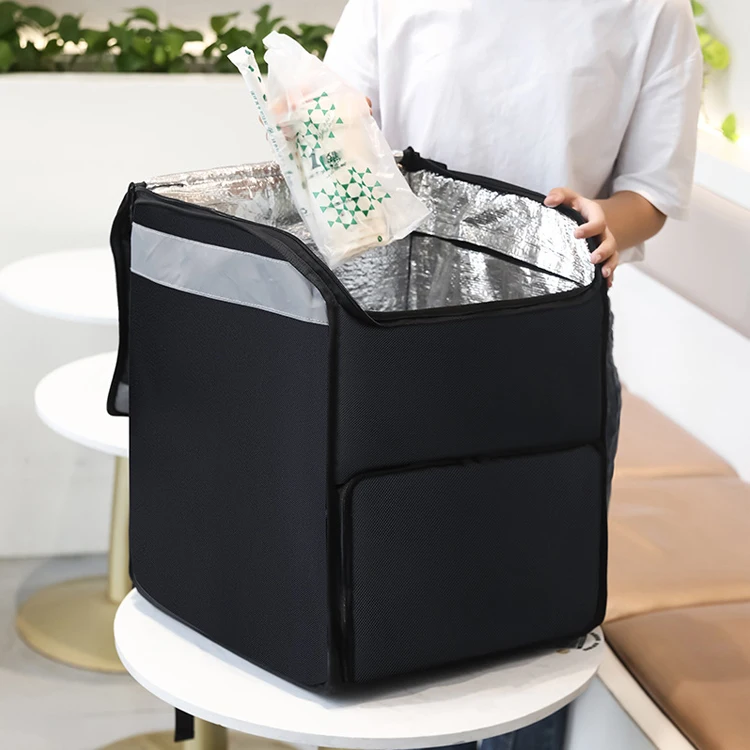 Wholesale Large Capacity Pizza Rider Delivery Bag Thermal Delivery Backpack High Quality Takeaway Insulated Food Cooler Bag