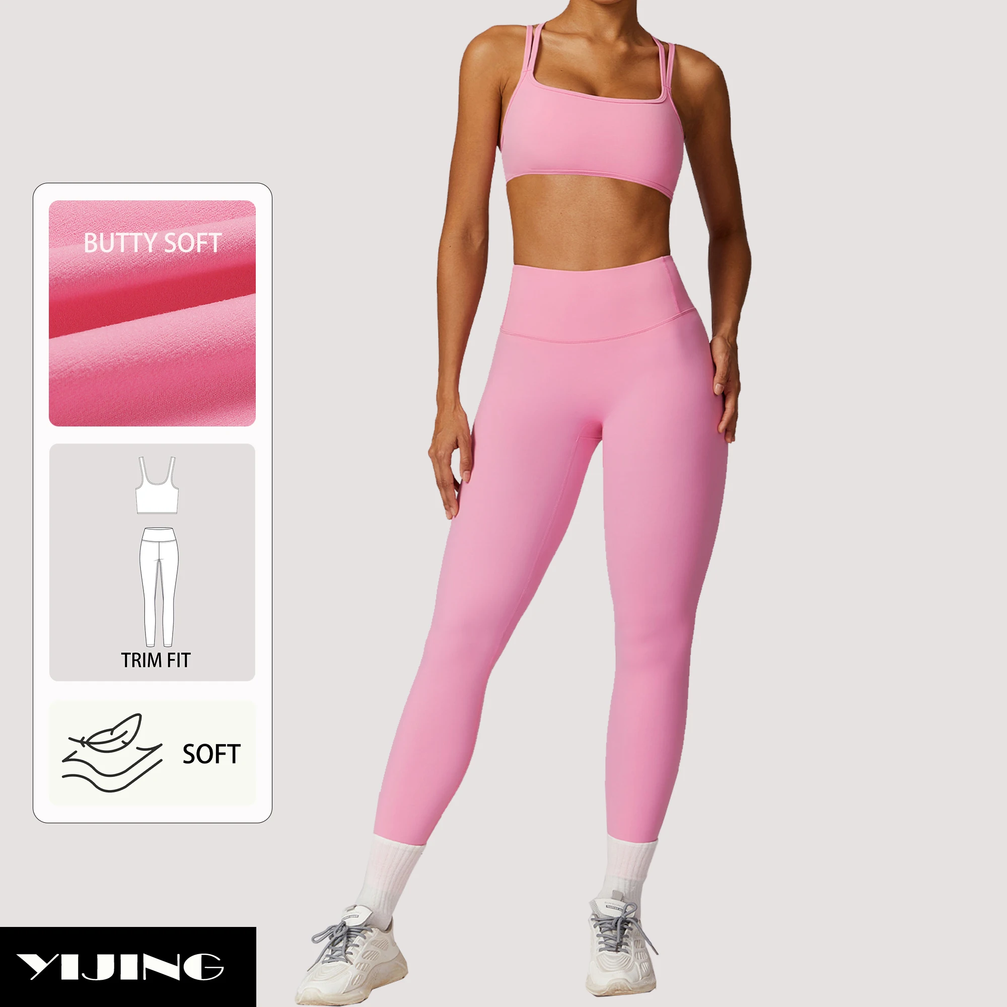 Women Fitness Workout Clothes Active Wear Custom Logo Sports Bra And Leggings Set Yoga Suit Gym Workout Yoga Sets For Women
