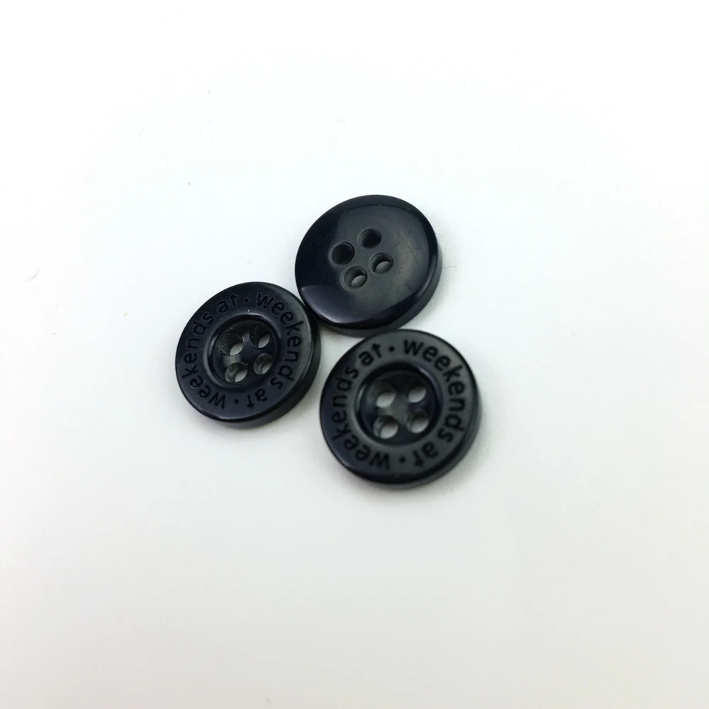Hot sale popular cheap Engraved Logo resin Button for Shirt and Clothes