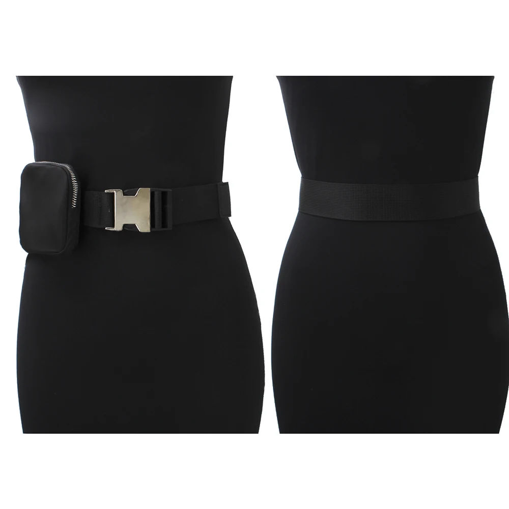 Hot sale fashion ladies nylon fabric elastic belt waist bag all-match decorative skirt wind breaker belt