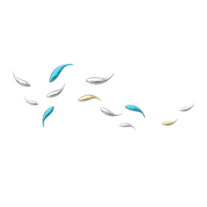 Modern Abstract Wall Art Sculpture Luxury Wall Hanging Decor ABS Plastic Fish for Home Decoration