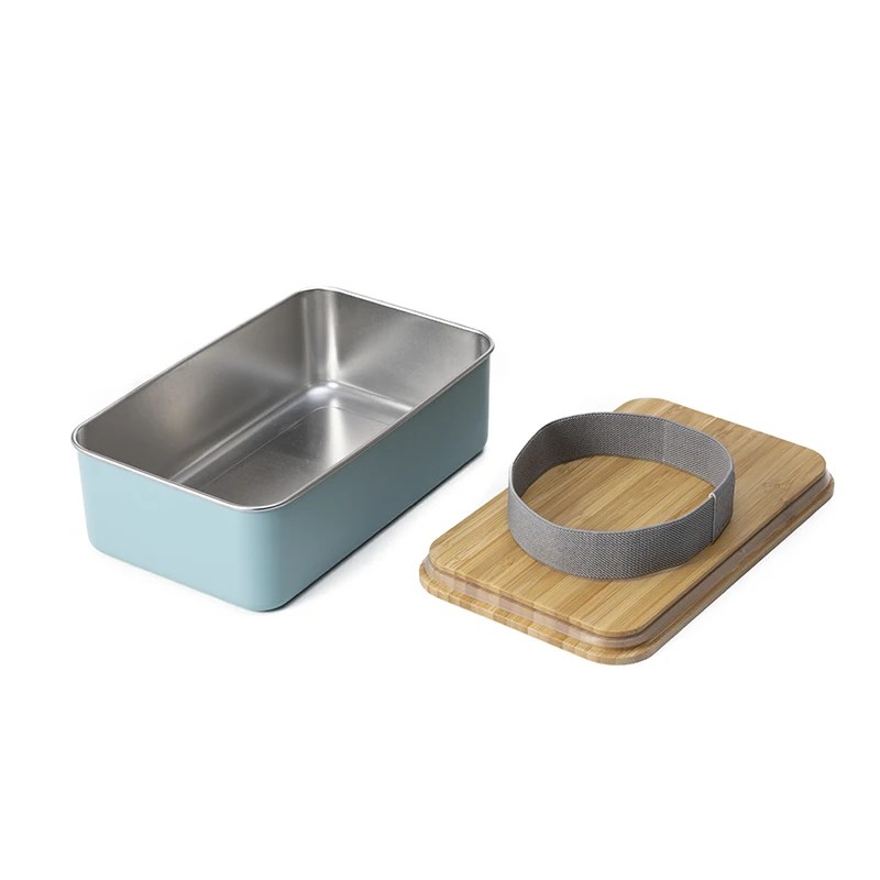 Japanese Bento Box stainless steel lunch box with bamboo lid