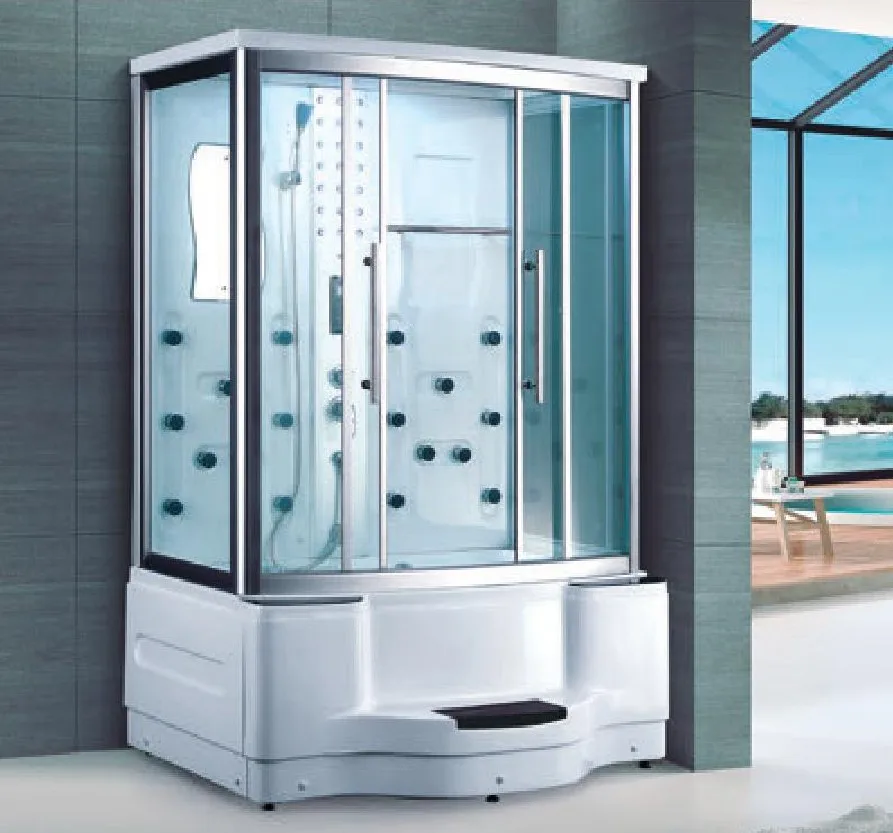 Aluminum Glass Acrylic Base Bathtub With Whirlpool Function Massage bath tub For Bathroom Spa Bath Tub System With Steam