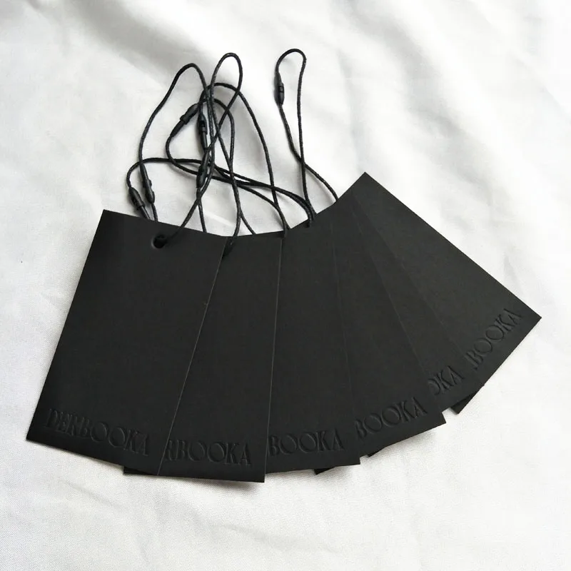 New Arrival Clothing Tag Design Cardboard Hangtag Clothing Taggs Labels Die Cut Paper Clothing Tag Hangtag With Custom Logo