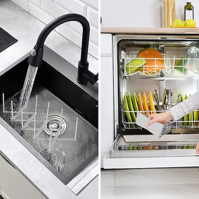 Metal Telescoping Adjustable Plate Stand for Kitchen Organizer Drying Dish Board Telescoping Plate Holder