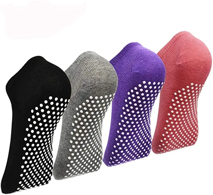 knit Yoga Pilates Non Slip Socks with Grips Indoor Barre Workout Hospital Socks