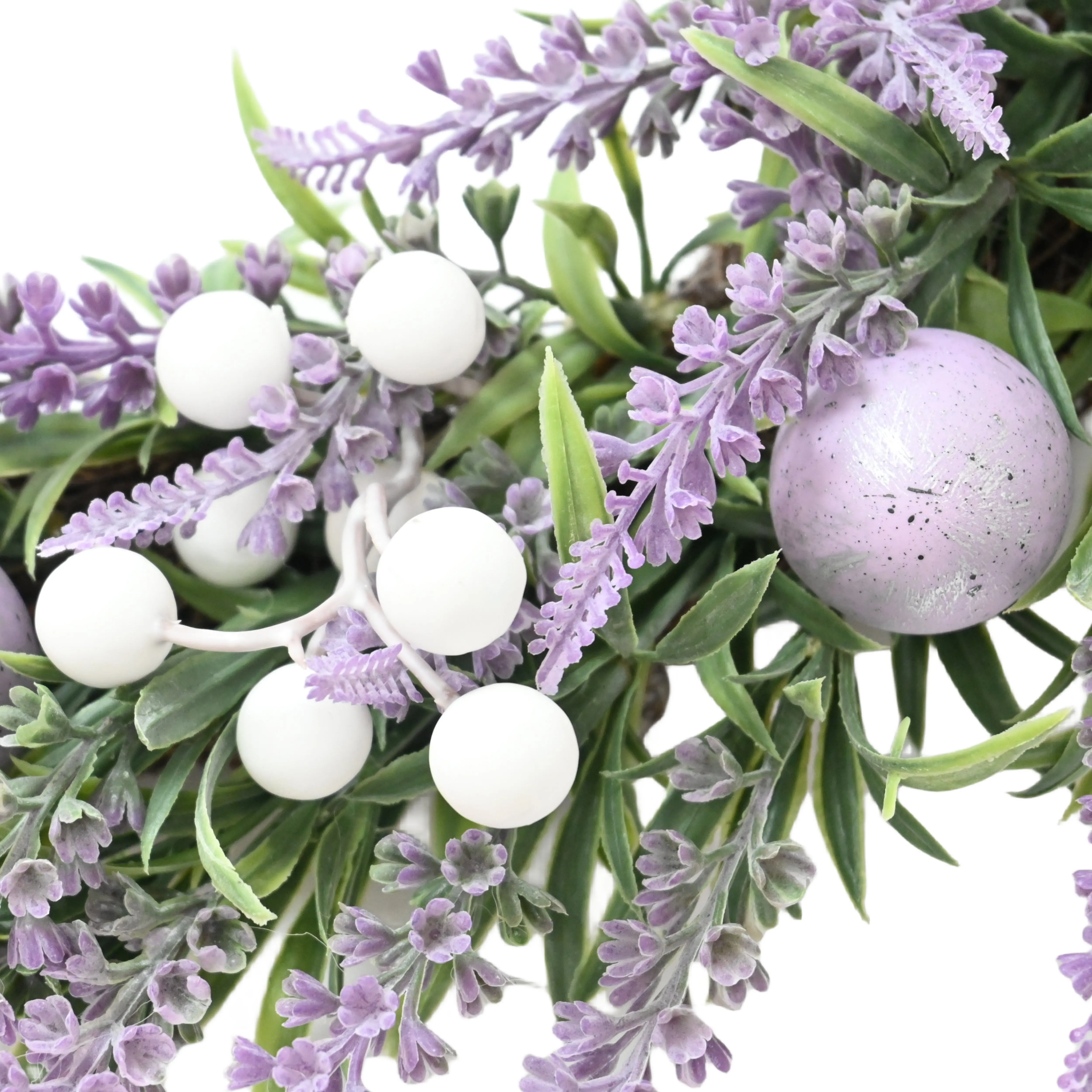 22 Inch Lavender Wreath With Purple White Berry Eggs Easter Door Wreaths For Home Decoration