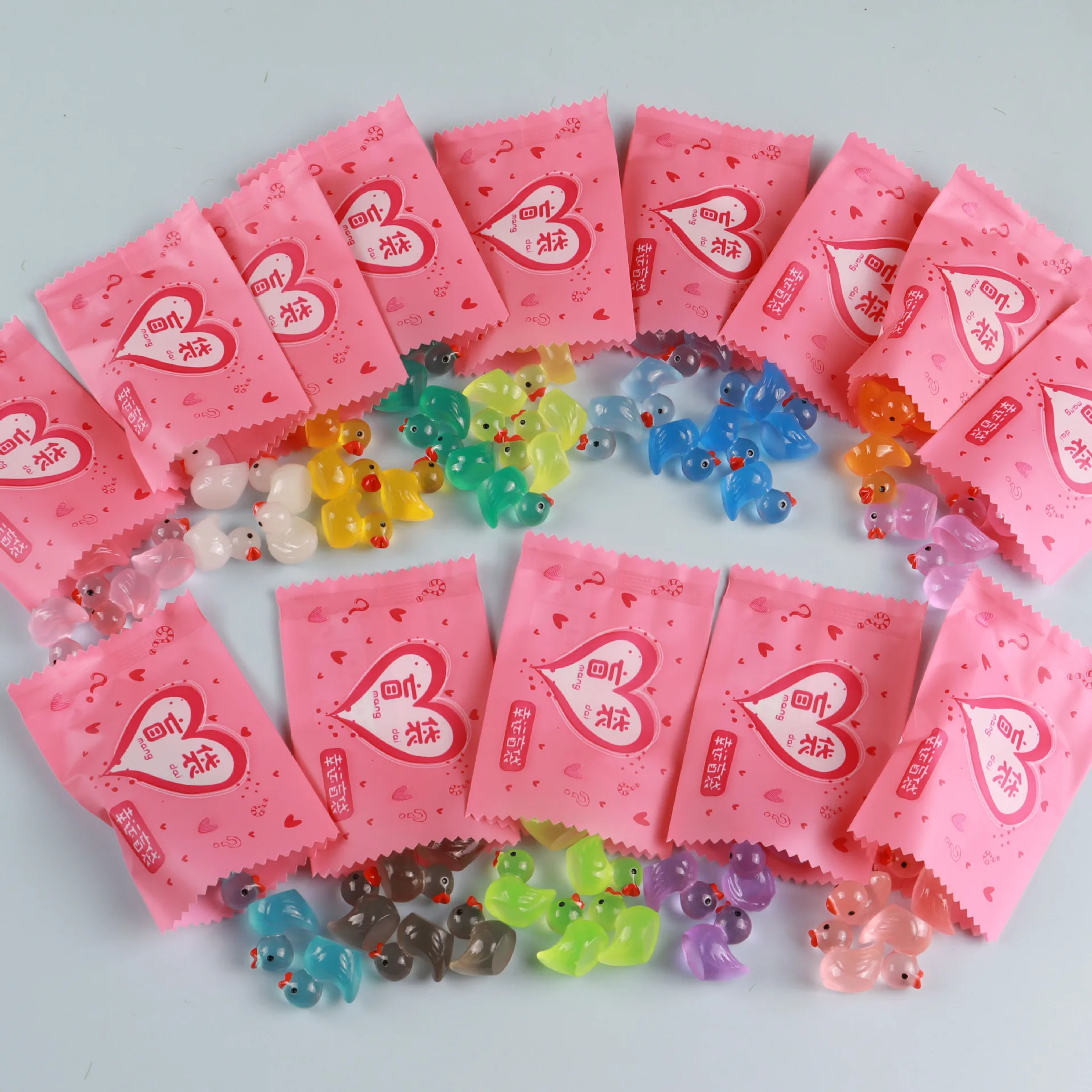 Glow-in-the-Dark Resin Duck Blind Bag Small Animal Cute Luminous Simulation Cartoon Random Resin Crafts Animal Figurines Toys