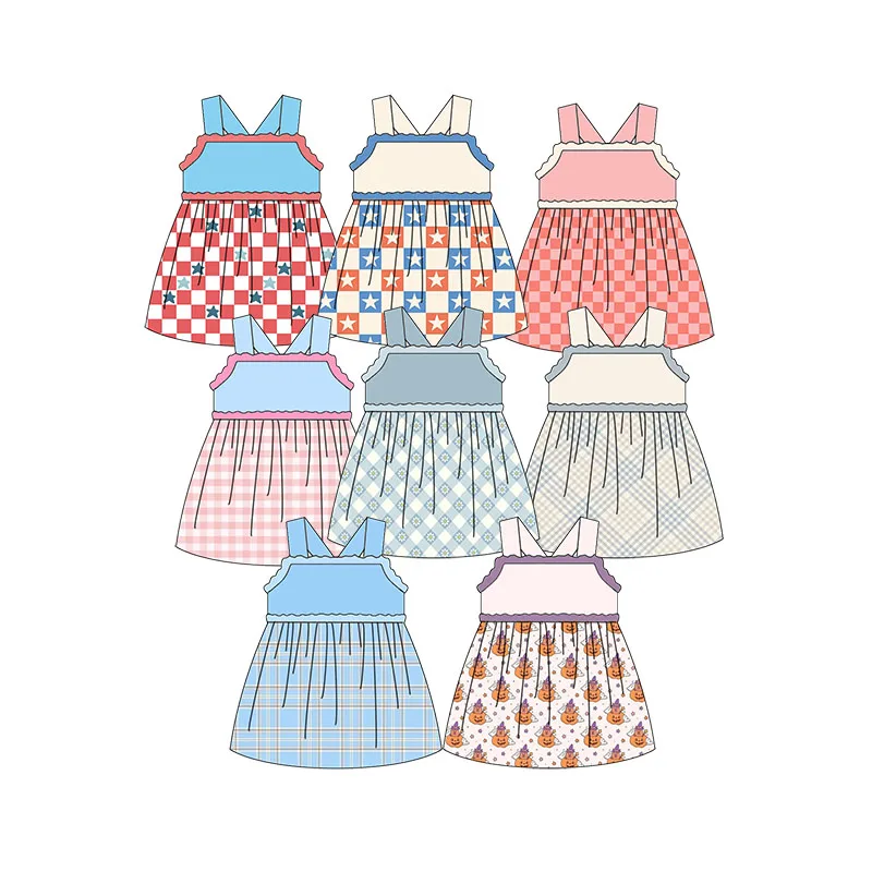 Детское платье без рукавов с принтом