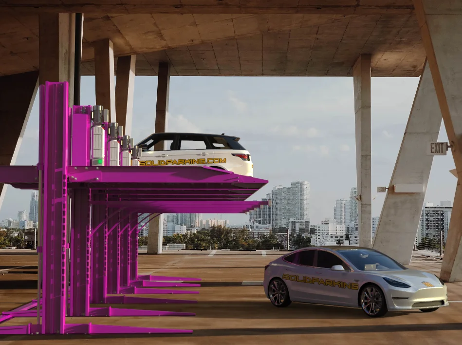 SOLIDPARKING 2 Post Vehicle 3.2t Car Stacker  Parking Equipment Car Lift For Basement