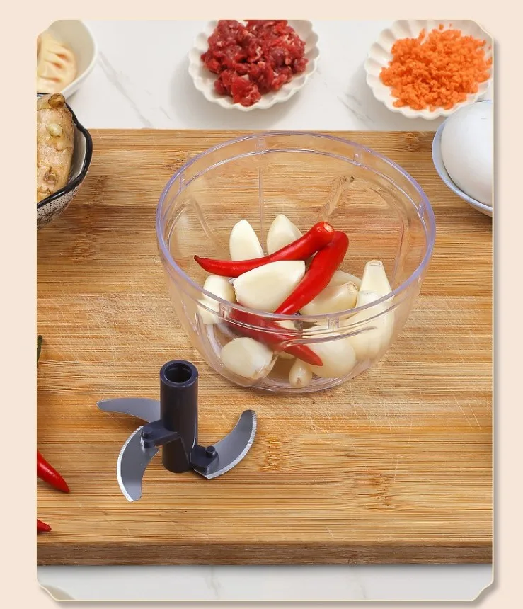 Kitchen Stainless Steel Shredding Garlic Rammer Manual Vegetable Chopper Pulling Mini Press Garlic Paste