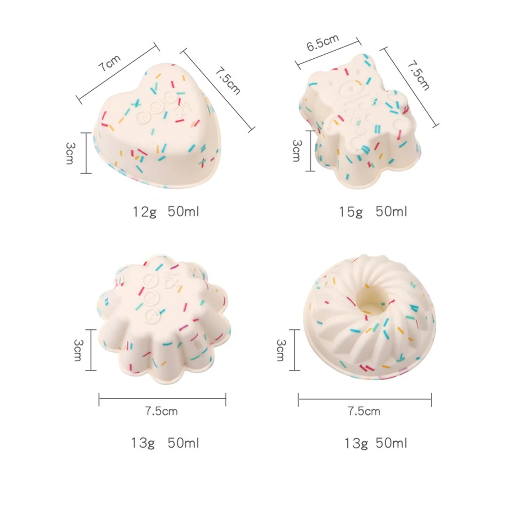 Non-stick Various Shape Silicone Jelly Pudding Cupcake Molds Handmade Soap Mold Bakeware Cake Mould